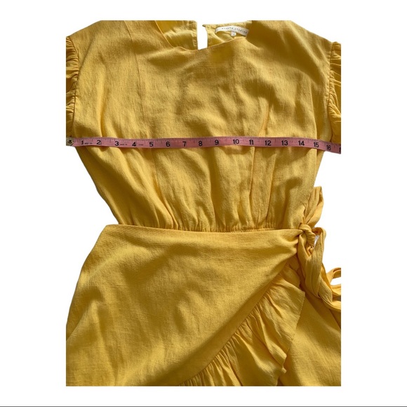 etophe studios yellow wrap dress size small - Picture 3 of 6